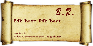 Böhmer Róbert névjegykártya