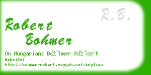 robert bohmer business card